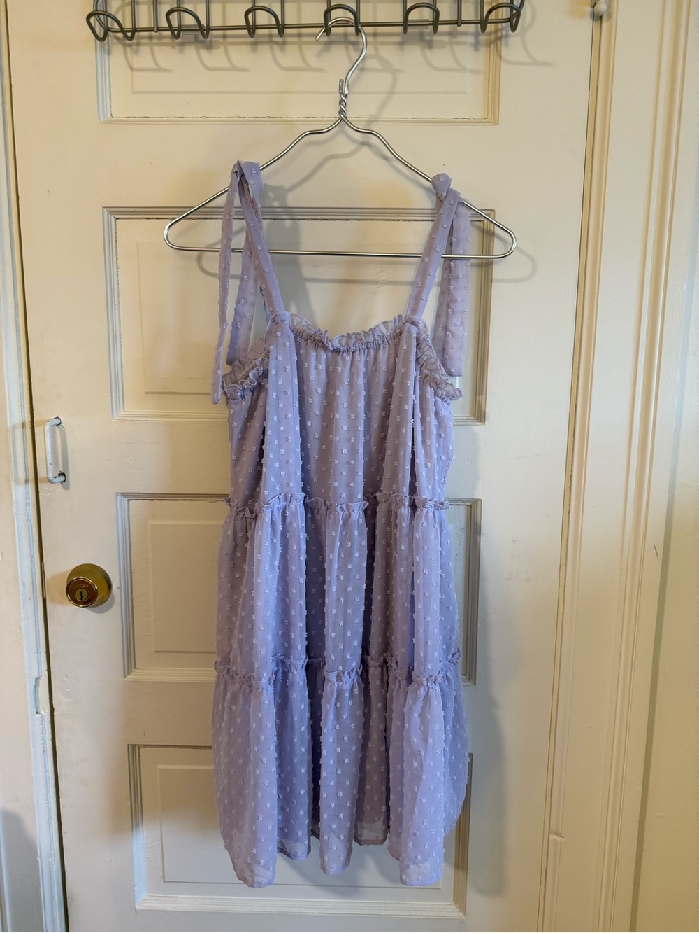 miami Lavender Ruffle-Trim Swiss Dot Dress